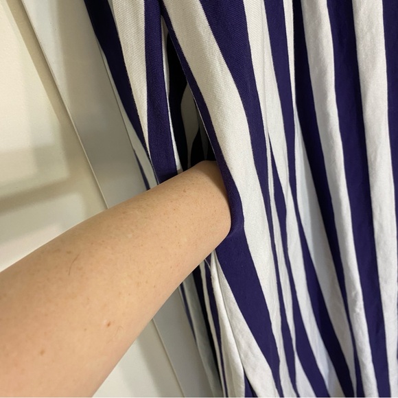 J. Crew Maxi Striped Cotton Dress in White and Blue - Picture 6 of 11